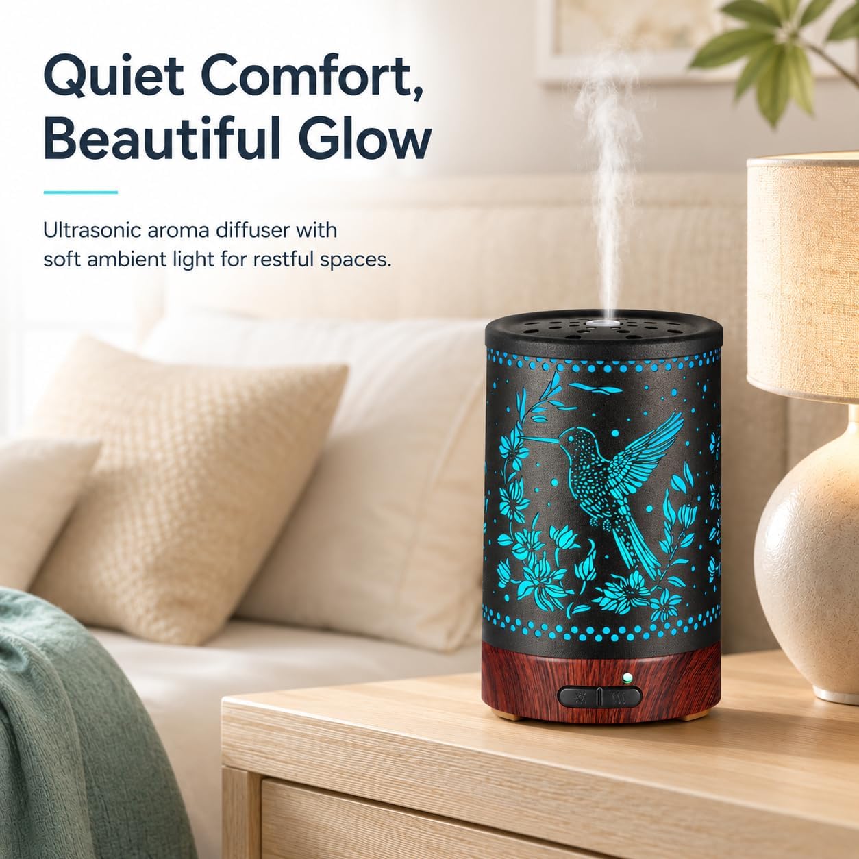 Tree Essential Oils Diffuser for Home 150ML Aromatherapy Diffuser | Birthday Gifts for Women mom,Metal Cool Mist Humidifier with 7 Colors Lights Waterless Auto Off Air Diffusers