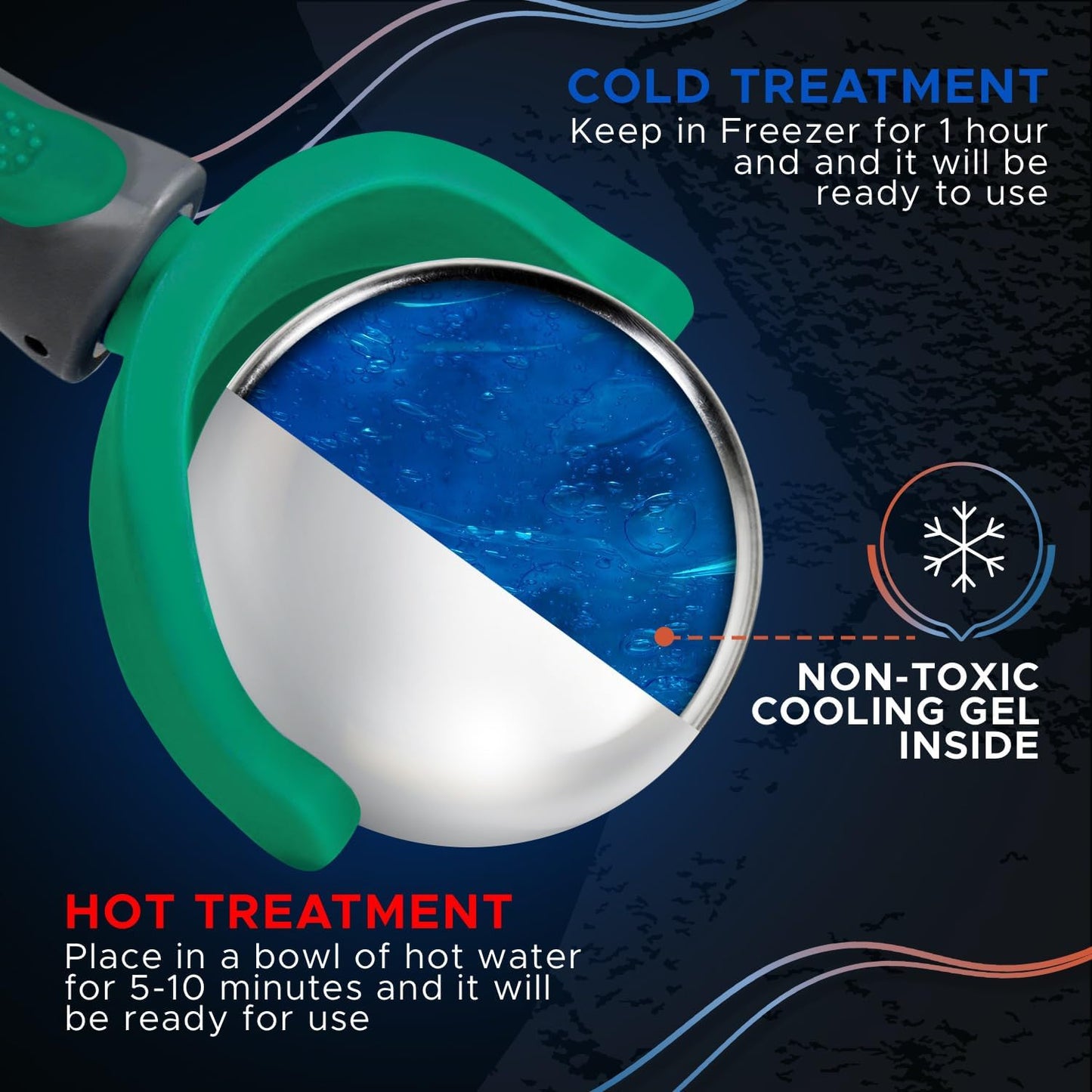 Cold Massage Roller Ball | Cold Therapy | Ice Roller Ball with Handle | cryo Stick | Relieve Muscle Pain (Green)