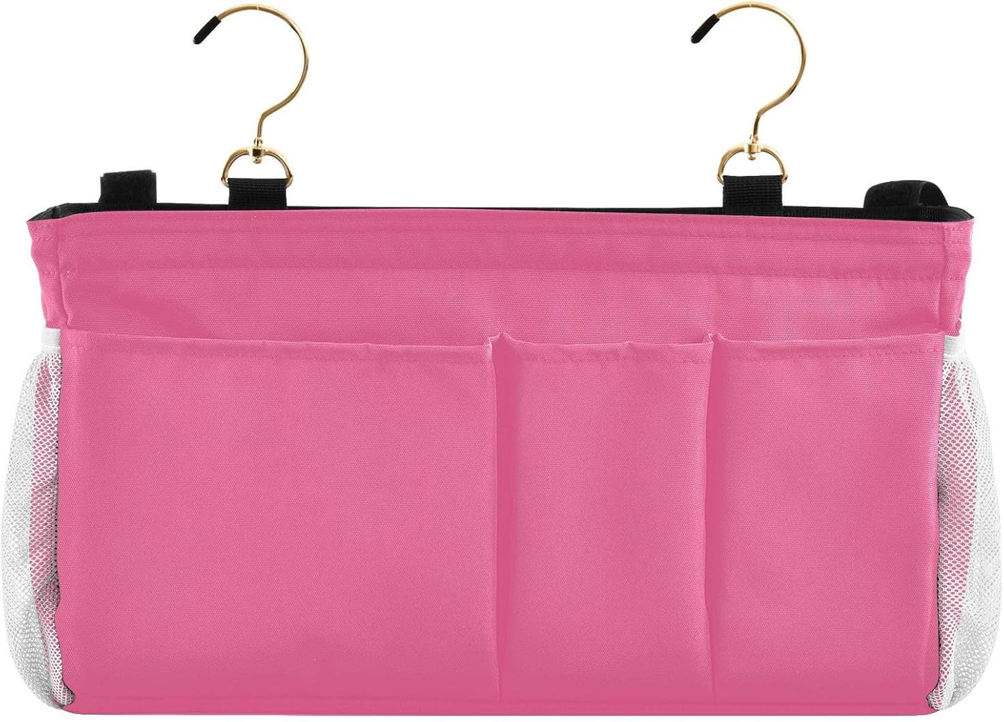 Black Bedside Caddy Storage Bag Bedside Organizer for Bed Rails College Dorm Room Organizer Caddy Hanging Shelf 6 Pockets with Hooks for Drinks Magazine Phone Holder