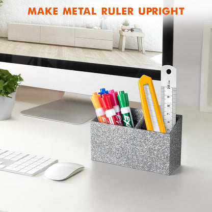 BEYGORM Magnetic Dry Erase Marker Holder for Whiteboard & Refrigerator | Non-slip Acrylic Pen Holder for Classroom, Fridge Magnet, Locker Organizer Accessories, Teacher & School Supplies(Black)
