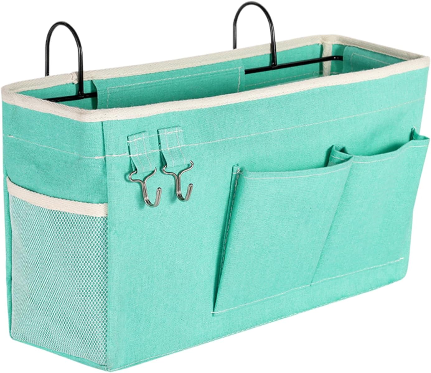greenbar Bedside Caddy Hanging Organizer for Dorm Bed Rails | Bedside Caddy Wall Bag, Fits Dorm and Bunk Beds, Multiple Pockets for Phone, Books, Glasses, Easy Hanging