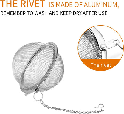 Fu Store 2pcs Stainless Steel Mesh Tea Ball 2.1 Inch Tea Strainers