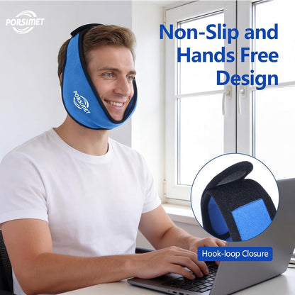 Wisdom Teeth Ice Pack Head Wrap for Face Oral Surgery Recovery, Large Face Ice Pack Jaw Ice Wrap with 4 Hot/Cold Gel Packs for TMJ Relief, Oral Surgery, Tooth Extraction, Dental Implants