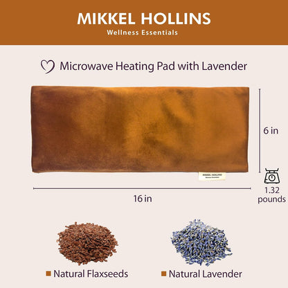 Microwavable Heating Pad with Lavender & Flaxseed, Hot & Cold Therapy, Heat Pad for Back, Neck, Shoulder, Knee, Leg & Menstrual Cramp Relief, Washable Cover, Mini Lavender Bag Gift, One Size Fits All