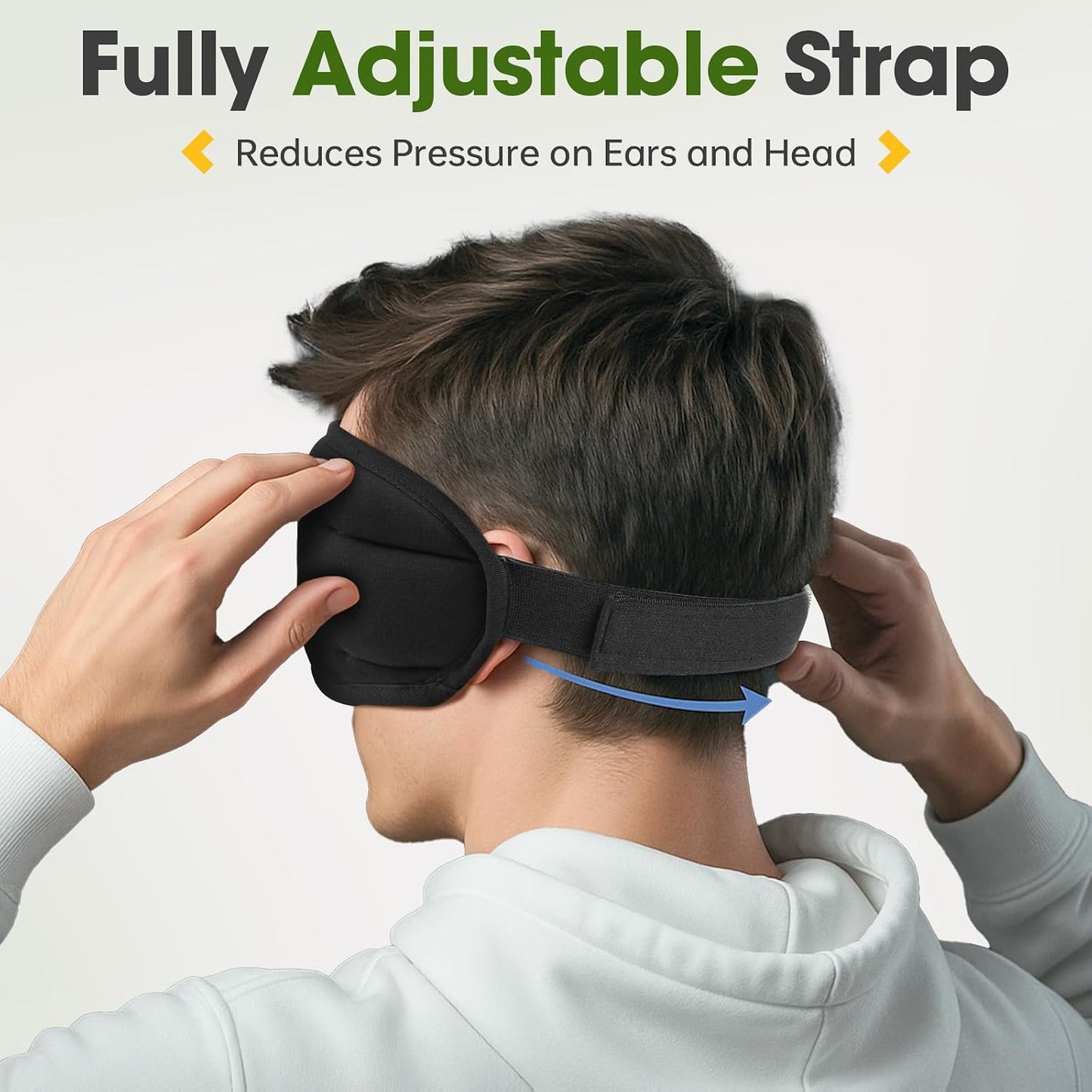 Sleep Headphones with Bluetooth 5.4 Sleep Mask, Bamboo Cotton Music Wireless Bluetooth Eye Mask for Sleeping, Earphones HD Speaker Microphone for Travel