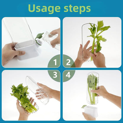 Cilantro Fresh Containers,Large Capacity Vanilla Preserver for Mint And Asparagus For Refrigerator Organizers And Storage,Storage Clear for Mint Leaves Fresh Herb Keeper, white, star005