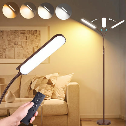 marctronic Floor Lamp, 18W 1800LM Super Bright LED Floor Lamp with Remote & Works with Smart Plug, Dimmable Timing Eye Caring Reading Lamps Floor Standing for Living Room Bedroom Office