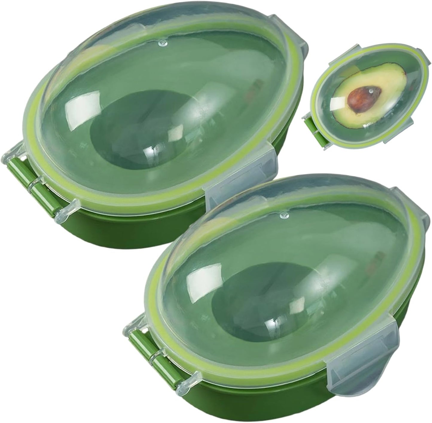 2Pcs Avocado Saver for Fridge, Reusable Avocado Container, Sealable & Visible Silicone Food Storage Containers for Kitchen Saver