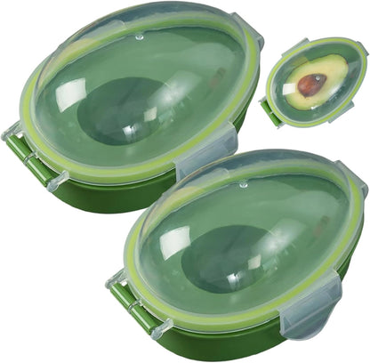 2Pcs Avocado Saver for Fridge, Reusable Avocado Container, Sealable & Visible Silicone Food Storage Containers for Kitchen Saver