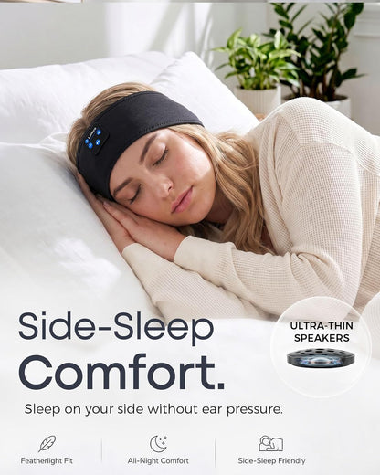 Sleep Headphones Headband, Bluetooth 5.4 Sleeping Headphones for Side Sleepers, Wireless Headband Headphones with Ultra-Thin Stereo Speakers for Sports, Workout, Travel, Meditation