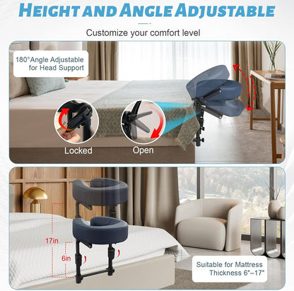 Massage Headrest for Bed, Head Holder & Face Cradle with Face Down Pillow