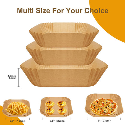 Air Fryer Liners Disposable Paper,100Pcs Airfryer Paper Liners,Non Stick Parchment Paper Liners,Food Grade Air Fryer Accessories for Microwave Oven Steamer 6.3inch Round