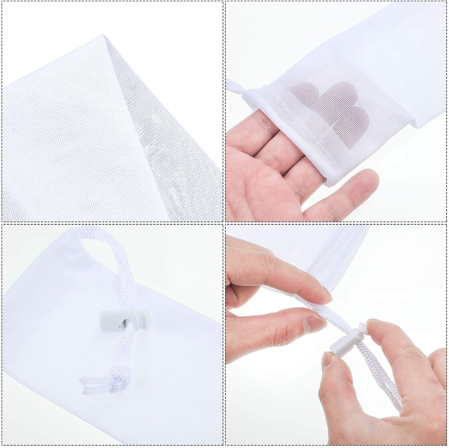 Shappy 24 Pieces Lint Traps for Washing Machine Drain Hose Nylon Mesh | Discharge Hose Filter Bags, Mesh Lint Catcher, 9.4 X 3.1 Inch, Prevents Clogs, Laundry Drain System, Drawstring Design