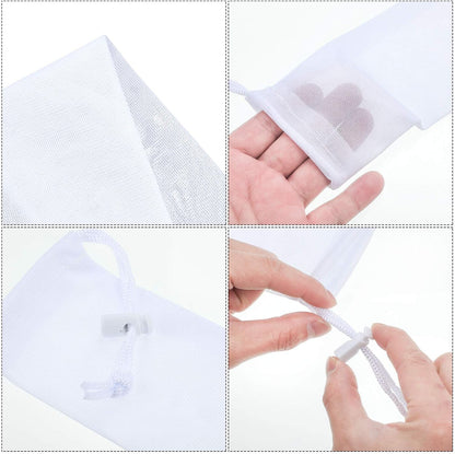 Shappy 24 Pieces Lint Traps for Washing Machine Drain Hose Nylon Mesh | Discharge Hose Filter Bags, Mesh Lint Catcher, 9.4 X 3.1 Inch, Prevents Clogs, Laundry Drain System, Drawstring Design