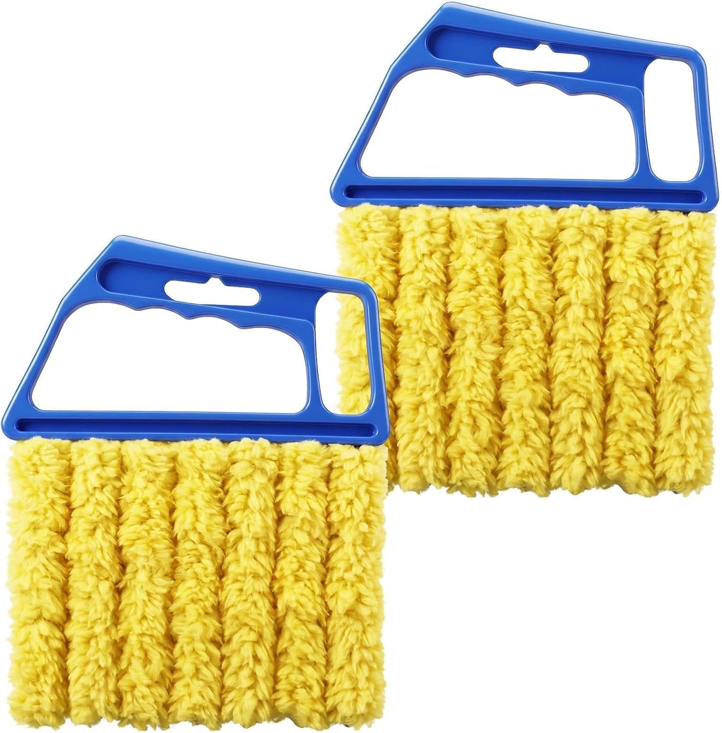 2 Pcs Blind Duster for Wood Blinds, 7 Finger Blind Cleaner Duster Tool | with Washable Microfiber for Window & Air Conditioner (Blue)