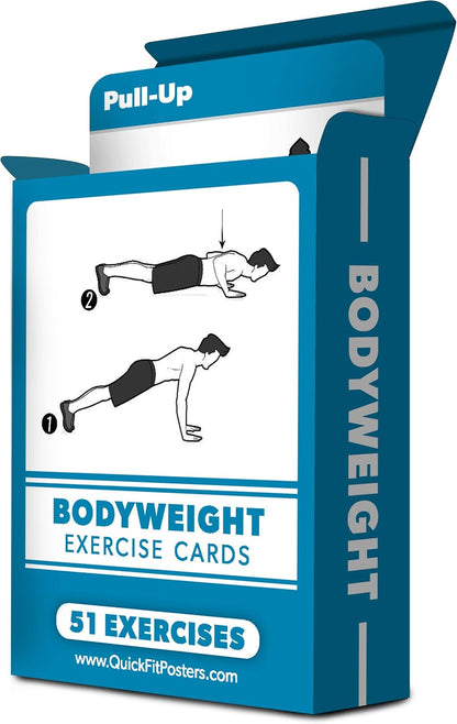 Bodyweight Exercise Cards - Fitness Playing Cards with Over 50 Body Weight Workouts - 2.5" x 3.5" (Standard Playing Card Size)