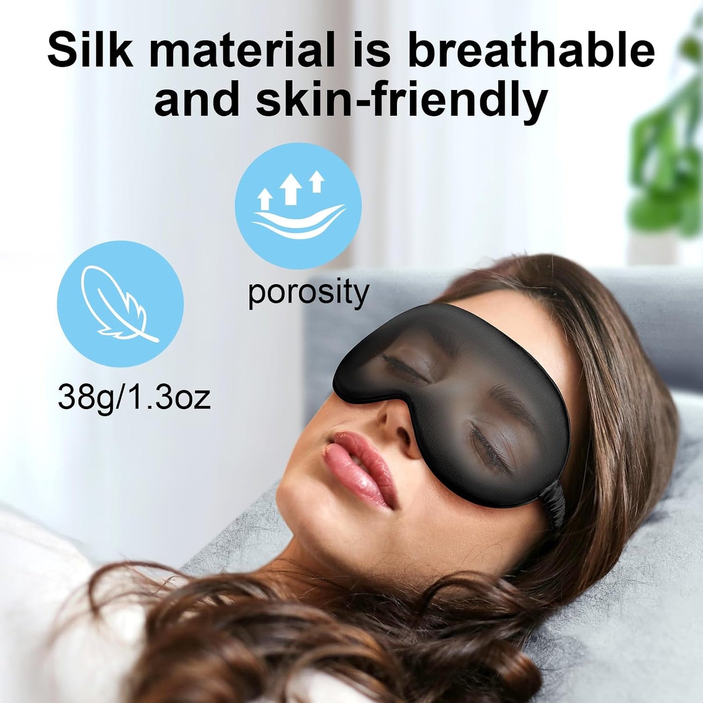 Silk Eye mask for Sleeping 3D Anti Wrinkle Skin Friendly Black Out Dusty Rose