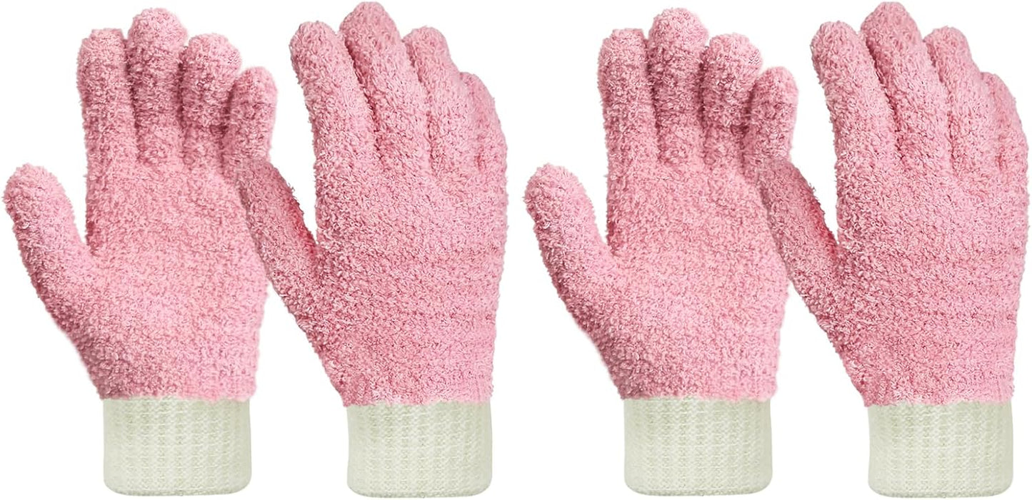 MIG4U Microfiber Dusting Gloves House Cleaning Glove for Blinds, Windows, Shutters, Furniture, and Car, Reusable Lint-Free Blue 1 Pair S/M