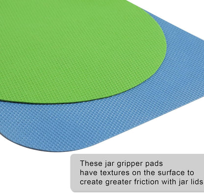 LUTER 4pcs Jar Opener Gripper Pad for Seniors with Weak Hands, Rubber | Multi-function Silicone Bottle Opener Lid Cap Rubber Gripper Pads Kitchen Coasters Gadgets, Light Blue, Green