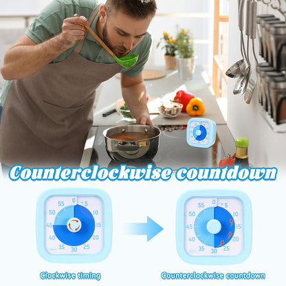 AmazingSpark 2 Pack Visual Timer 60 Minute Countdown Timer Colored Countdown Clock for Homeschool Supplies Study Tool, Classroom Home Office Time Management Tool (Classic,Blue,Green)