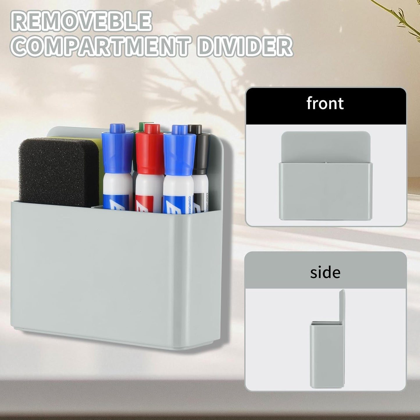 Camelmother 2Pcs Magnetic Dry Erase Marker Holder For Whiteboard Fridge | 2Slots Locker Accessories Teacher Classroom Must Haves Fridge magnets