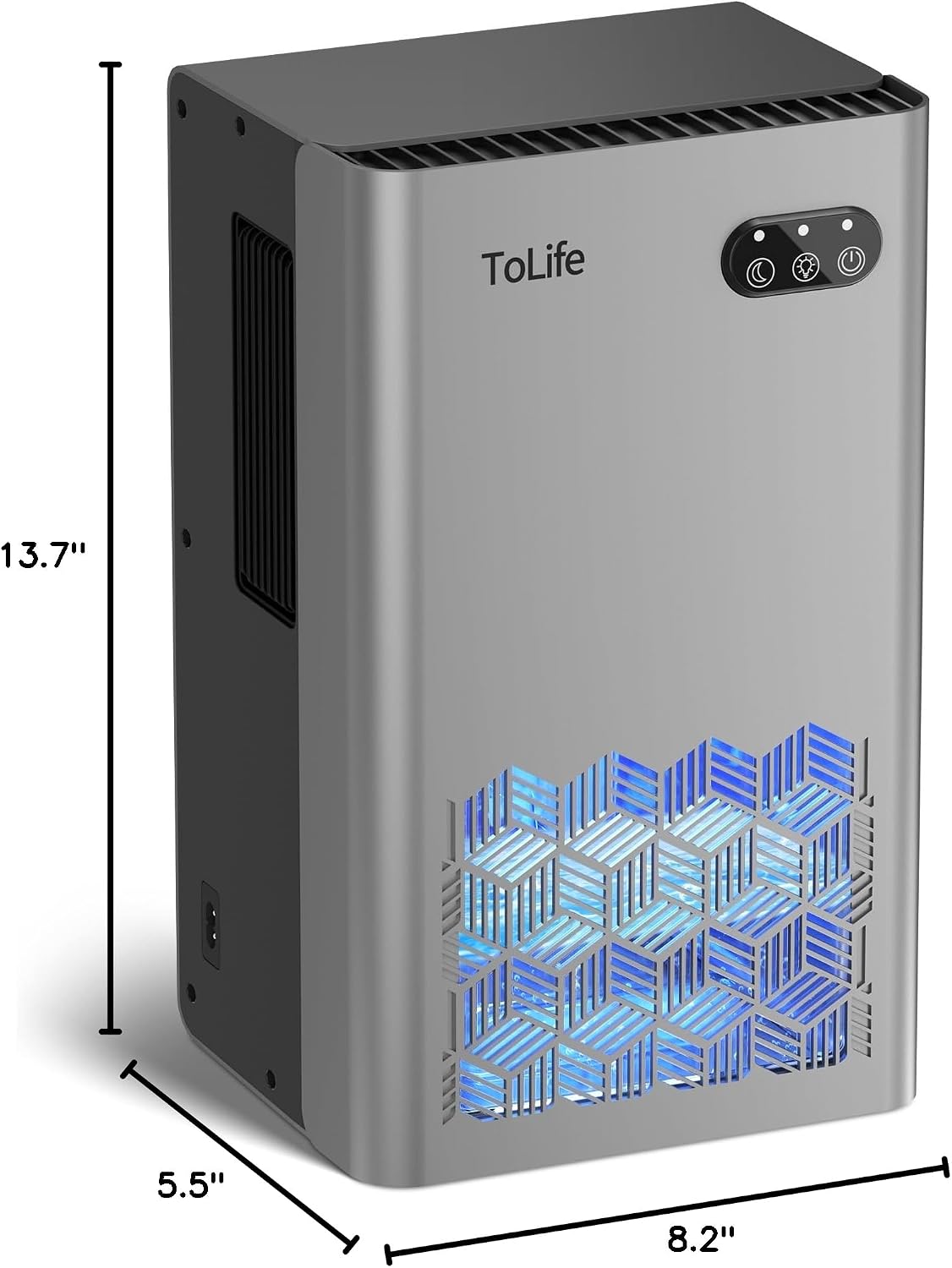 ToLife Dehumidifier for Home, 1000 sq.ft Dehumidifiers for Bedroom Bathroom Basement with 95 OZ Water Tank, Auto Shut Off 7 Colors LED Light, White Black