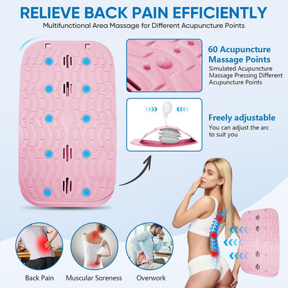 Back Stretcher for Lower Back Pain Relief, Lumbar Support Board | Adjustable air compression decompression device, ergonomic spine stretcher for home office, ABS & EVA material