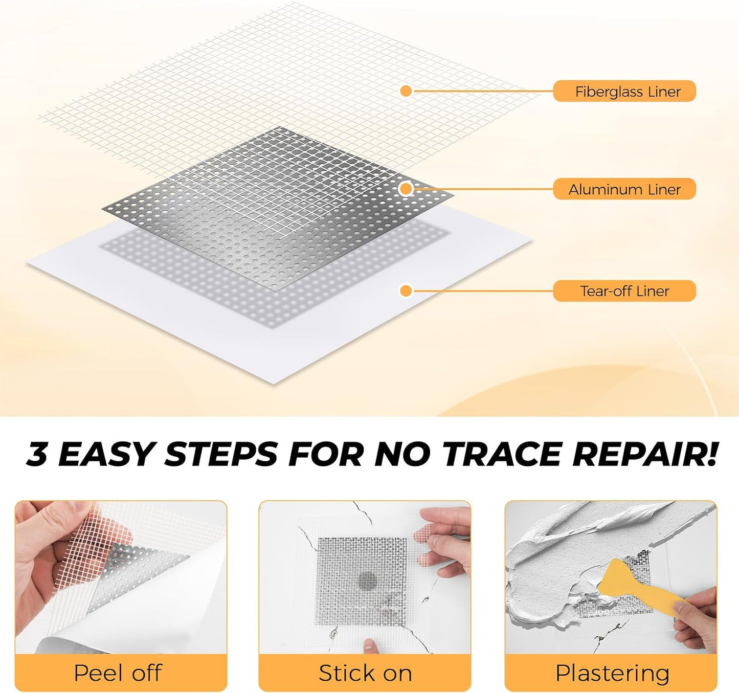 Drywall Patches, 20PCS Kit, 2/4/6/8 Inch Drywall Repair Patches for Holes | Aluminum Materials 丨 Long-lasting & Durable 丨 4 Easy Steps to Repair 丨 Multiple Loose Fit Sizes