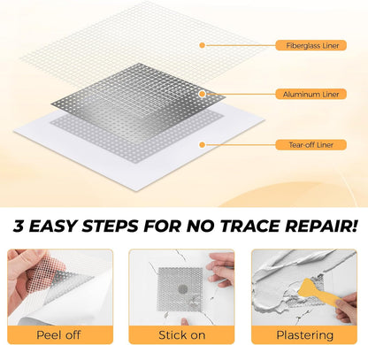 Drywall Patches, 20PCS Kit, 2/4/6/8 Inch Drywall Repair Patches for Holes | Aluminum Materials 丨 Long-lasting & Durable 丨 4 Easy Steps to Repair 丨 Multiple Loose Fit Sizes