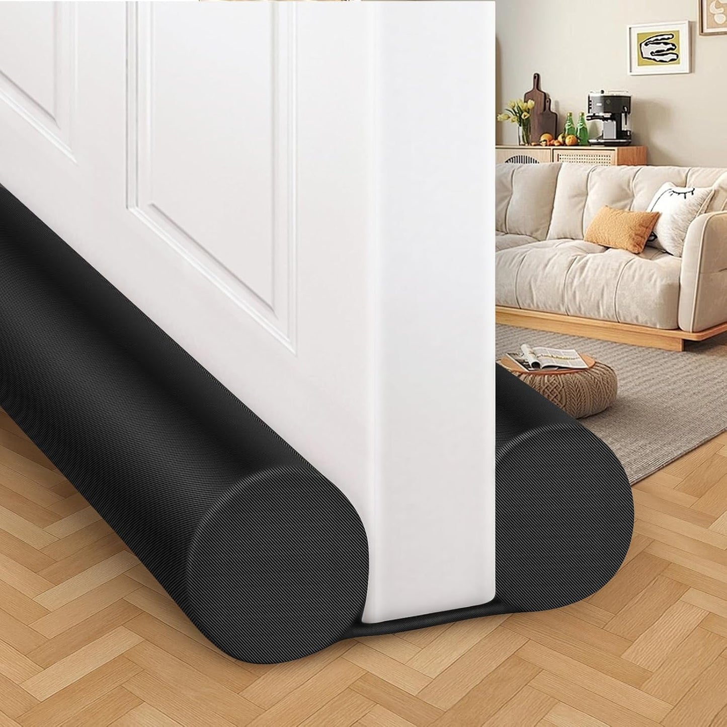 MAXTID Large Door Draft Stopper 30 Inch for Small Bedroom, Fits 1.7" Gaps | Small Size Bedroom Door, Fits 0.5 to 1.7" Gaps, White Under Door Draft Blocker, Seal Gap, Draft Guard for Bottom of Doors