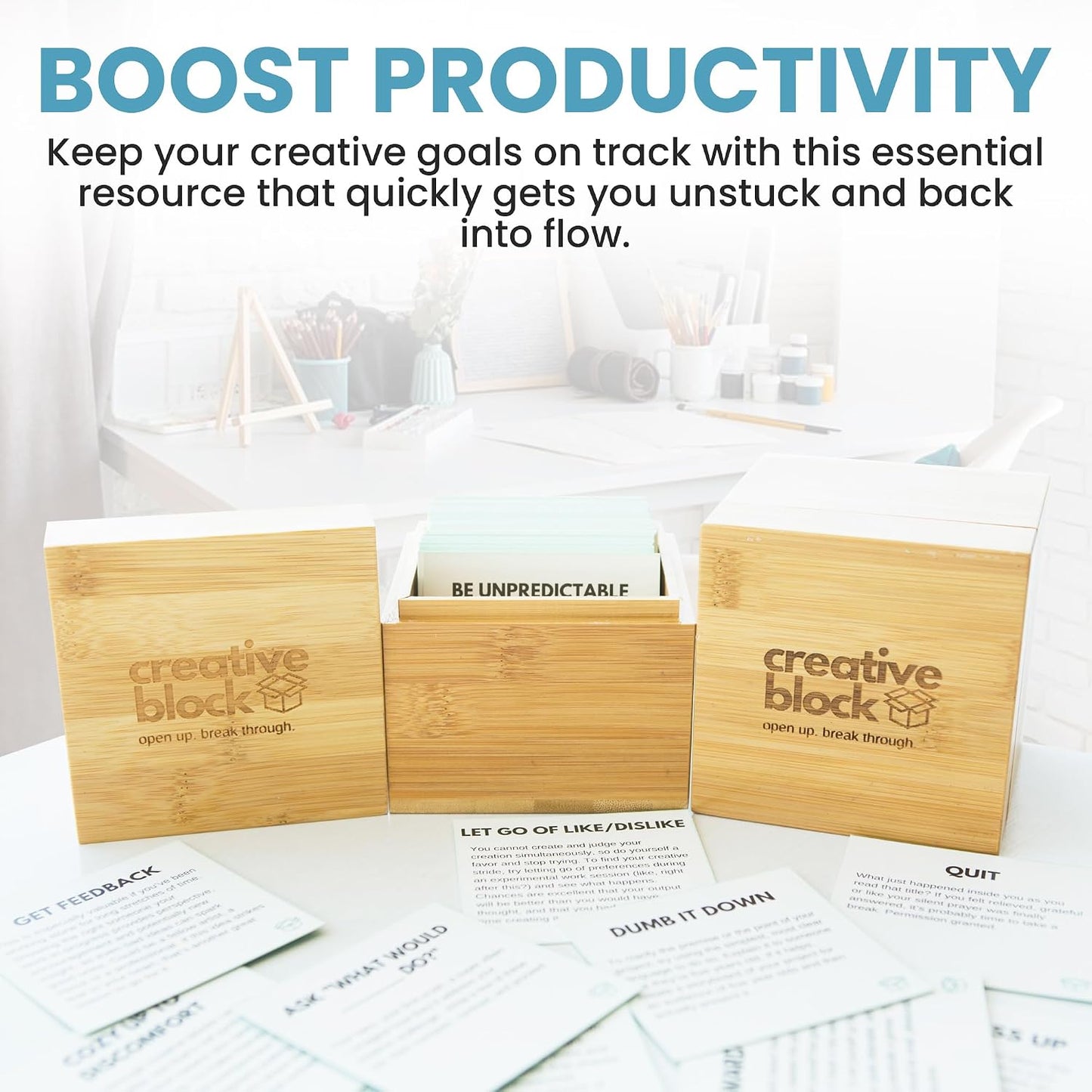Cards for Writers, Artists, Creators - 100+ Problem Solving Inspiration Thinking Card Suggestions from Neuroscientists, Mindfulness Experts - Prompts to Overcome Mental Blocks