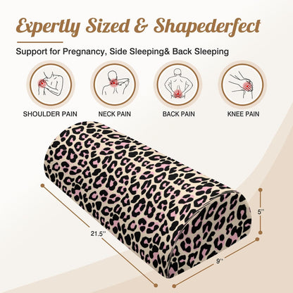 Knee Pillow for Back Sleeping – Half Moon Bolster Pillow for Legs,Under Knee While Sleeping Support, Leg & Back Pain Relief (21.5x9x5 Inches),Machine Washable Cover