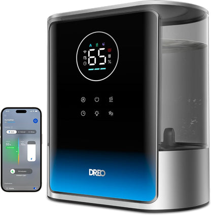 DREO 8L Smart Humidifier Large Room, 80H Runtime, Warm & Cool Mist, HM717S