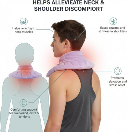 Herbal Concepts Neck Heating Pad & Shoulder Wrap | Microwave Heating Pad with 12 Herbs Aromatherapy| Cordless Heating pad, Blue