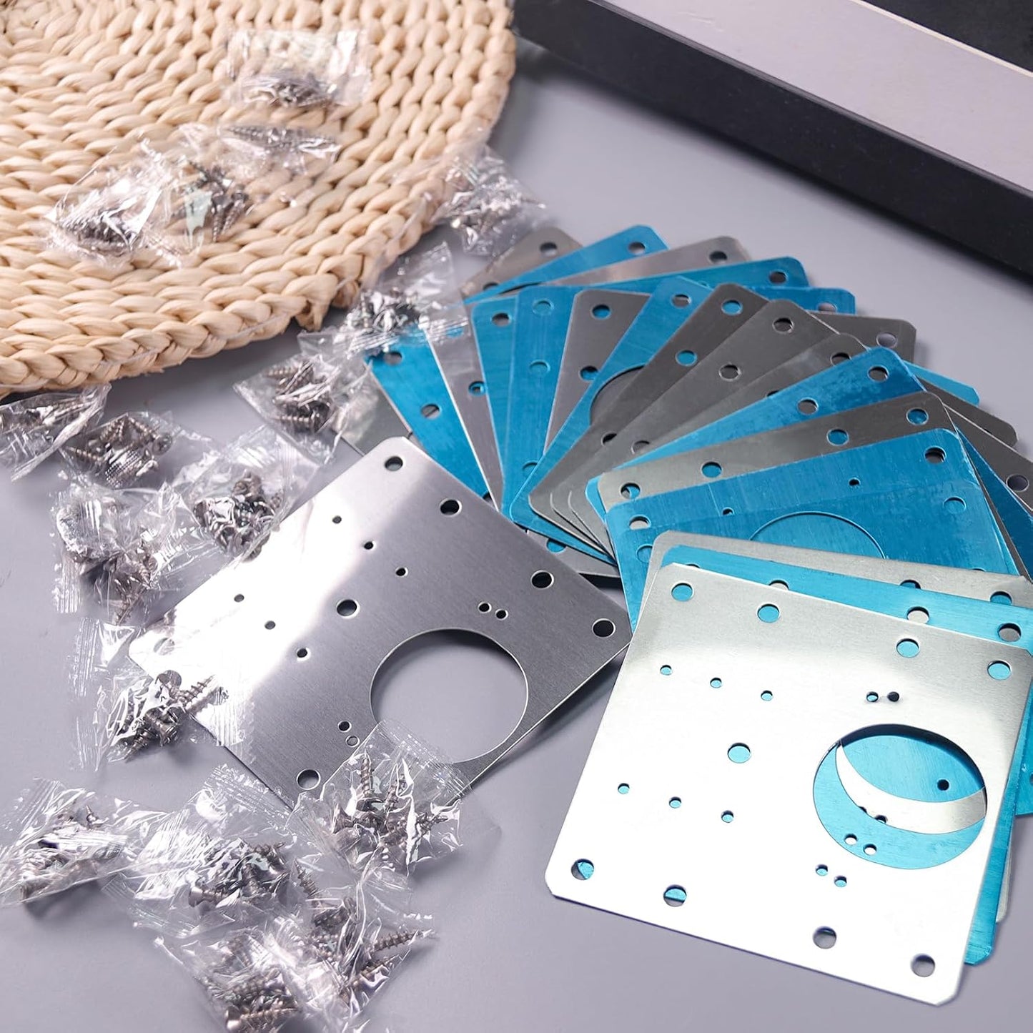 20PCS Cabinet Hinge Repair Plate Kit, Stainless Steel Repair Plate, luluaday Large Cabinet Fix Board Kit with Mounting Screws for Kitchen Cupboard Door, Cabinet and Furniture