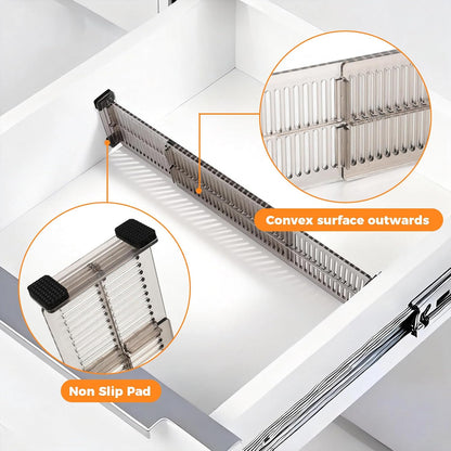 12 Pack Drawer Dividers for Clothes, 3.15" High, 10.83-20.08'' Adjustable | Clear Plastic Expandable Dresser Dividers Drawer Separators For Kitchen, Nursery Baby Clothing, Underwear Cosmetic Organizer
