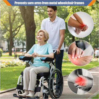 EDWERD Elderly Wheelchair Armrest Pad - Mobility Scooter Elbow Pillow Tray Soft Cushion Memory Foam Arm Stabilizer Accessories, 1PCS