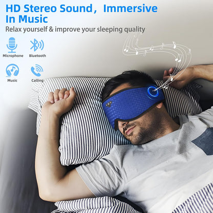 3D Sleep Mask with Bluetooth Headphones, Sleeping Headphones for Side Sleepers, Zero Eye Pressure, Adjustable Sleep Eye Mask, Ultra-Thin Stereo Speakers Perfect for Sleeping-Peacock Blue