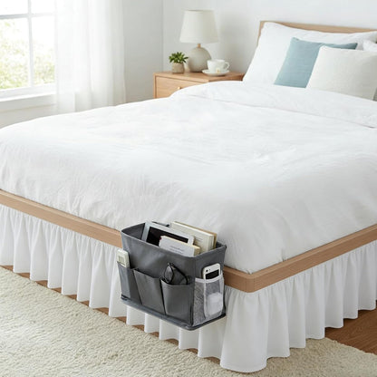 Bedside Caddy Storage 6 Pockets Water Bottle Holder Hanging Grey