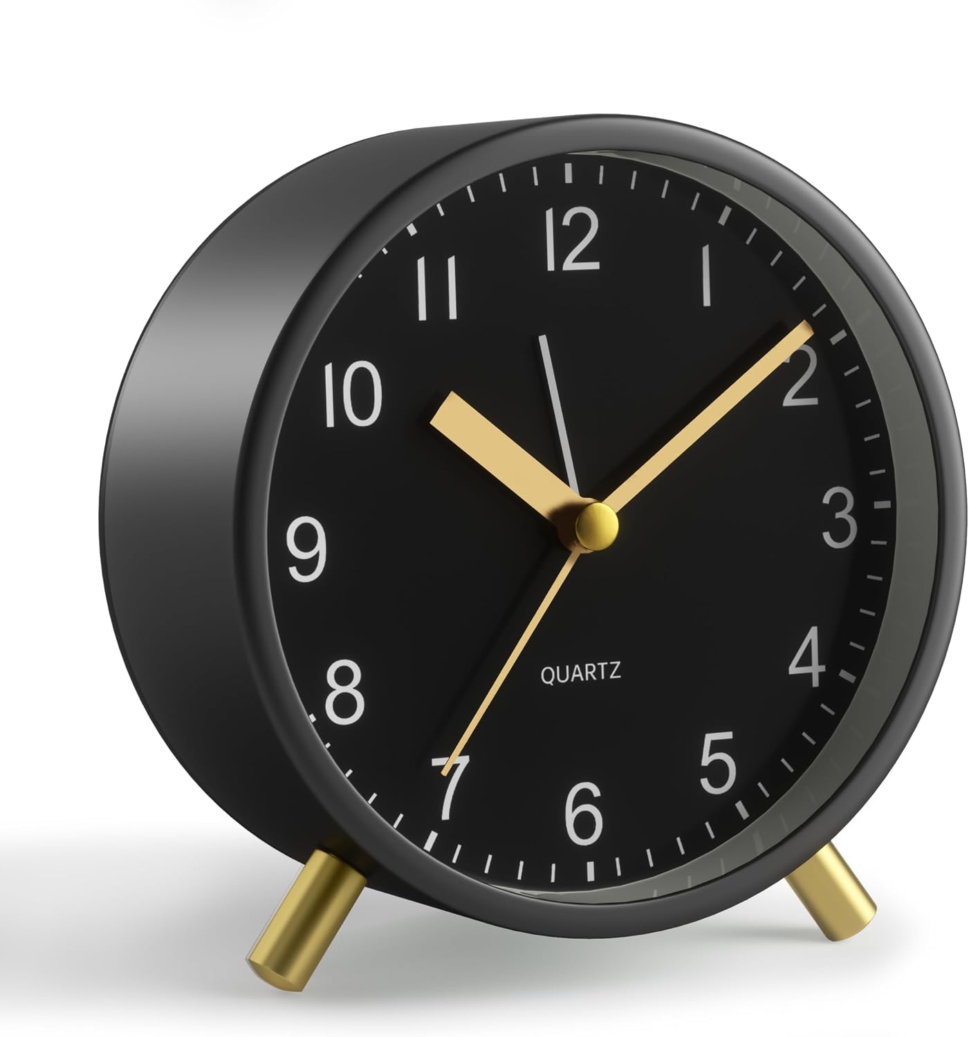 JALL Analog Alarm Clock, 4 inch Super Silent Non Ticking Small Clock with Night Light, Battery Operated, Simple Design, Old Fashioned Style Ideal Decor, for Bedroom, Bedside, Desk, Adult, Gift, Green