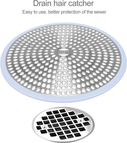 LEKEYE Shower Drain Hair Catcher/Strainer/Stainless Steel and Silicone