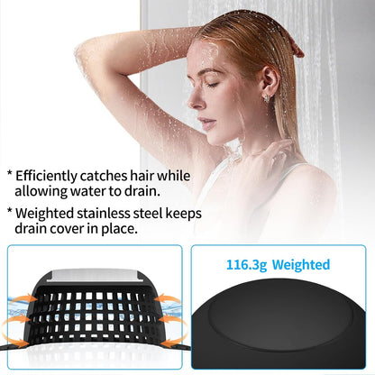 Aluvor Shower Drain Hair Catcher Bathtub Drain Cover Sink Drain Protector | Bathroom Sink & Bathtub Drain Strainer for Pop-Up & Regular Drains, Silver Grey