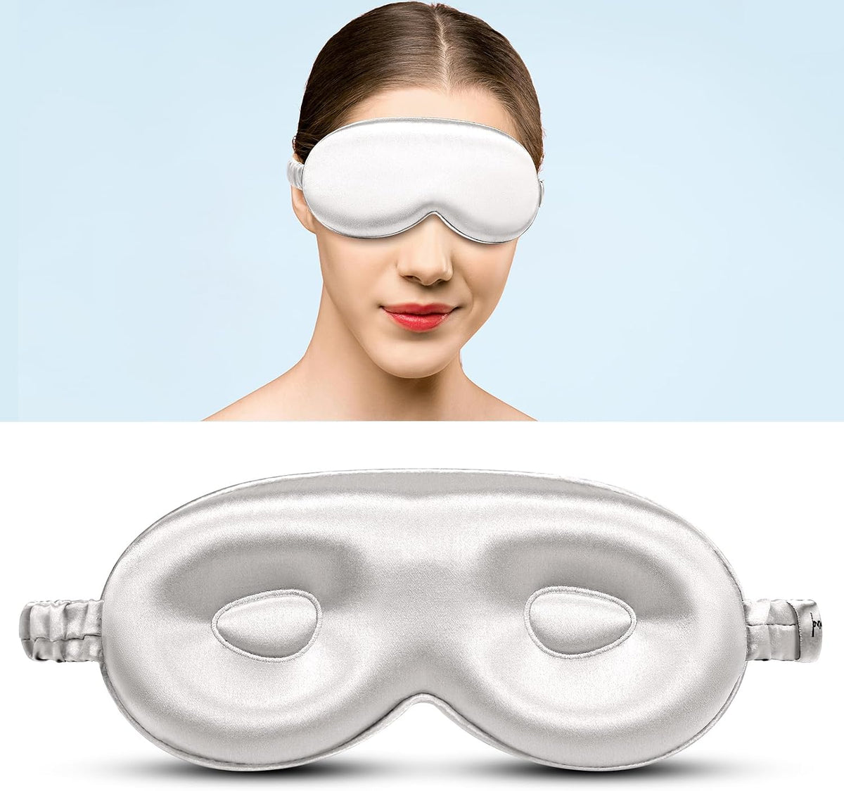 Silk Eye mask for Sleeping 3D Anti Wrinkle Skin Friendly Black Out Black