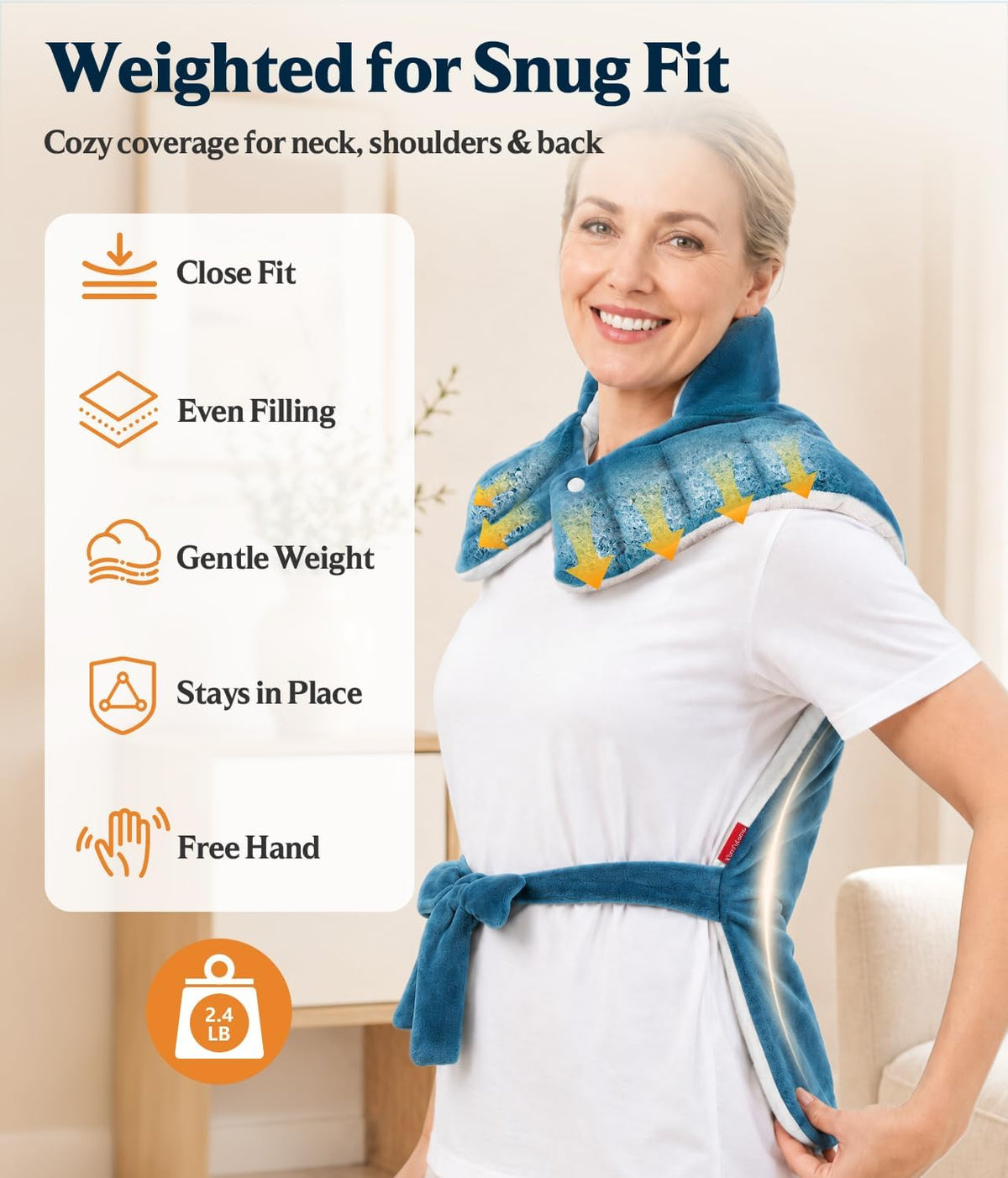 Comfytemp Heating Pad for Back Neck Shoulders, Weighted Electric Heated Pad