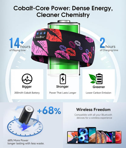 MUSICOZY Bluetooth 5.4 Sleep Headphones Headband Sports Wireless Audio
