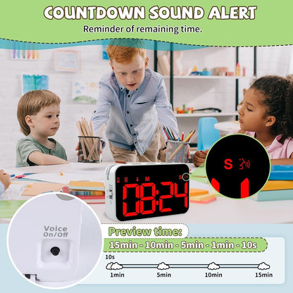 PERSUPER Kitchen Digital Timer, Count Down Up, Rechargeable, Vibration Mode | Adjustable Volume and Brightness LED Display, Time Management Cook, Desk, Kids Adults Study Teaching, Kitchen Gadgets RGB ﻿