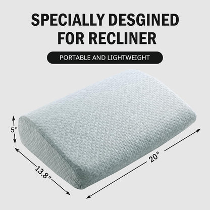 HOMBYS Lumbar Support Pillow for Recliner Chair, Memory Foam Back Support Cushion for Elderly,Extra Large Lumbar Support Pillow,Thick Backrest for Home Reading (Grey, 20“x13.5"x5")