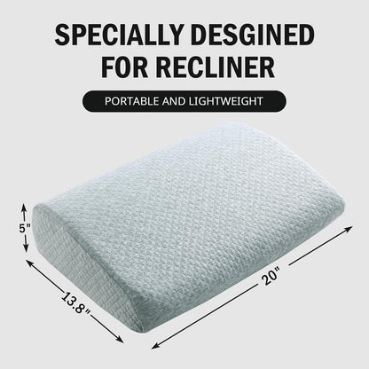 HOMBYS Lumbar Support Pillow for Recliner Chair, Memory Foam Back Support Cushion for Elderly,Extra Large Lumbar Support Pillow,Thick Backrest for Home Reading (Grey, 20“x13.5"x5")