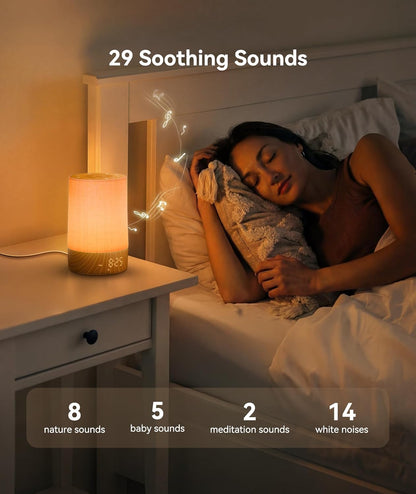 Dreamegg Sunrise Alarm Clock, Sound Machine with 29 Soothing Sounds | Cold & Warm Light Mode, Favorite Mode, 20-level Brightness, Dimmable Display, Wake Up Light, White Noise Machine for Home