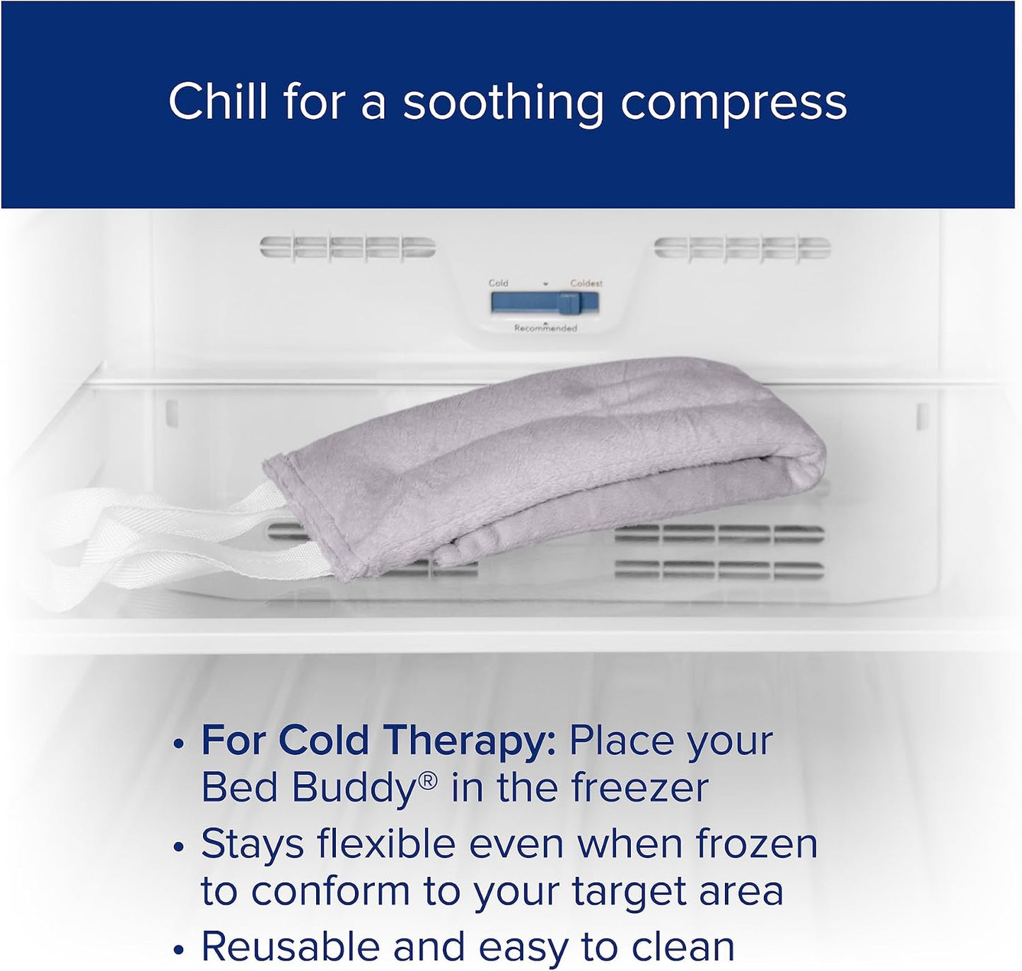 Bed Buddy Hot and Cold Neck Wrap, Microwavable Heating Pad & Cold Pack for Neck, Sore Muscles - Moist Heat Therapy Wrap, Grey, Unscented